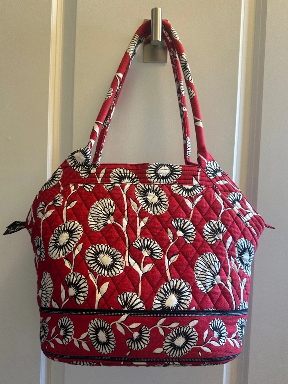 Vera Bradley Quilted Cotton Tote Retired Pattern Deco Daisy Excellent Condition